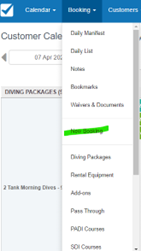 New Booking Tab