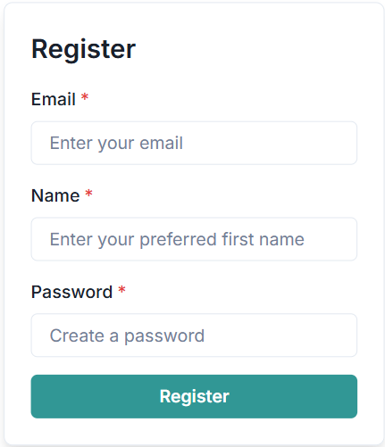 Register Page