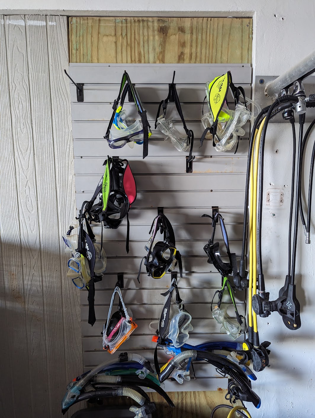 Hanging Masks and Snorkels